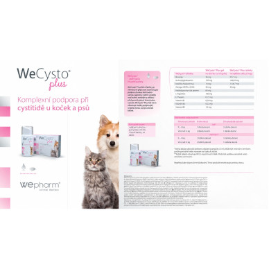 WeCysto Plus – Supliment Alimentar pentru Sănătatea Tractului Urinar la Câini și Pisici, 30 Comprimate – WePharm